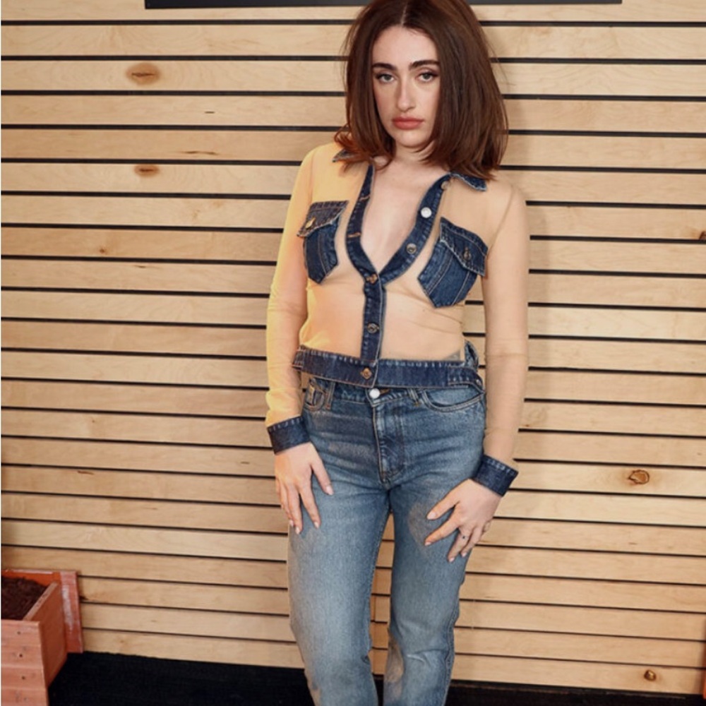 Coperni Denim Tulle Shirt